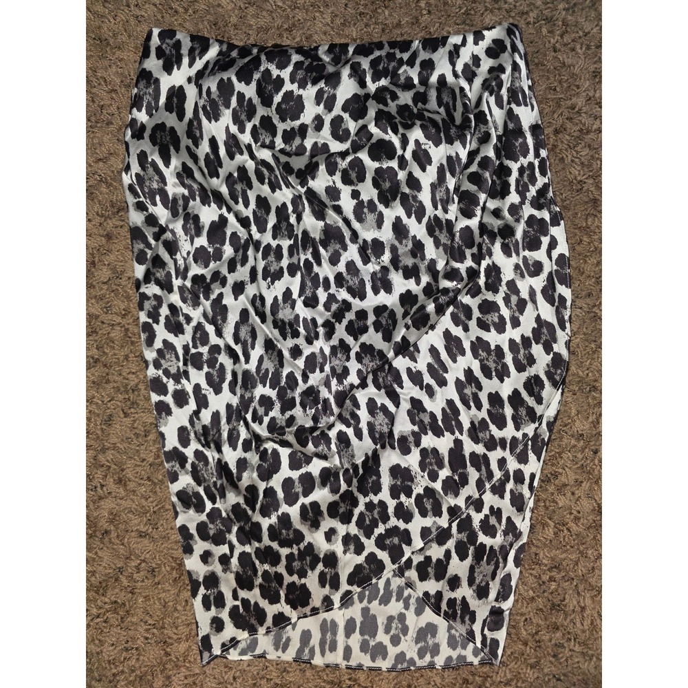 NEW Caroline Constas Crossover Skirt XS Leopard Silk Blend Midi Wrap S057APR-F19